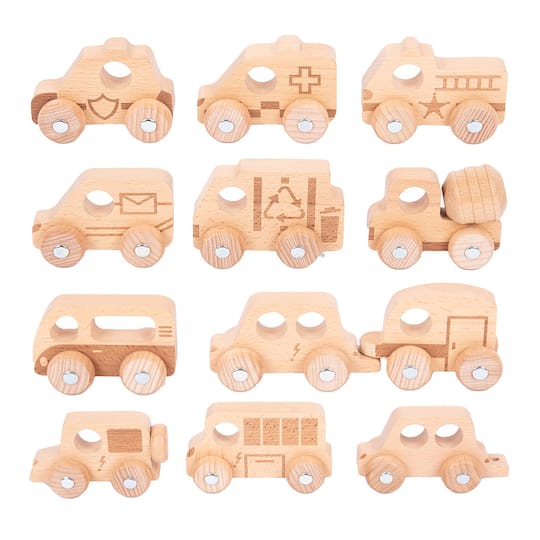 TickiT® Natural Wooden Vehicles Set